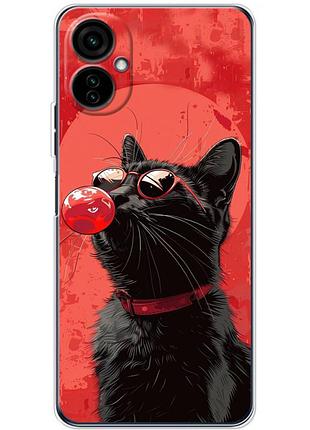 Чохол силіконовий з картинкою на tecno camon 19 neo (стильний котик)