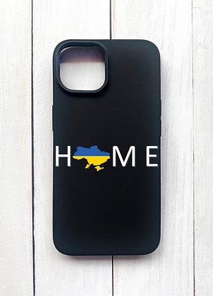Матовый чехол на iphone 15 черный :: дом украина (принт 73)