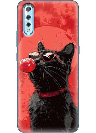 Чехол силиконовый с картинкой на vivo v17 neo (стильный котик)