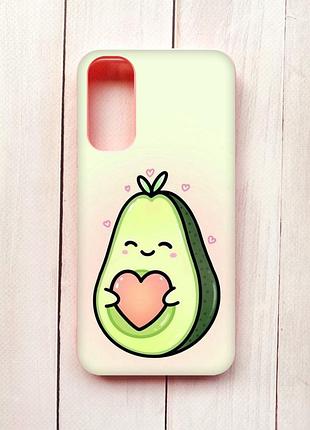 Матовий чохол з рожевими боками на samsung a34 5g :: кавай авокадо з сердечком (принт 310)