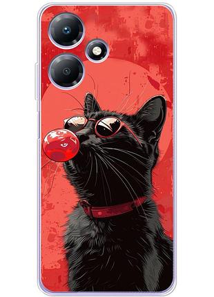 Чехол силиконовый с картинкой на infinix hot 30 (стильный котик)