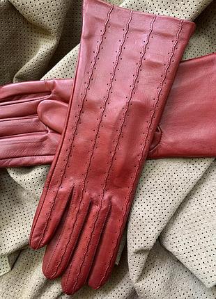 Перчатки женские без подкладки. цвет winter red 8"/22 см