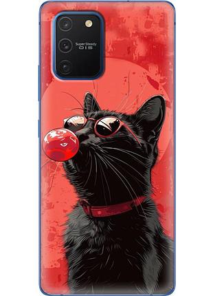 Чохол силіконовий з картинкою на samsung galaxy s10 lite (g770) (стильний котик)