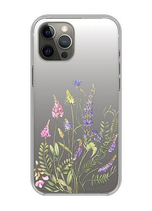 Прозрачный чехол на iphone 12 pro max :: цветочная идиллия (принт 382)