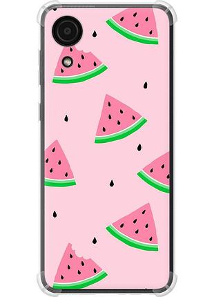 Чохол силіконовий протиударний с посиленими кутами на телефон samsung galaxy a03 core a032f рожевий кавун "4314sp-2539-58250"