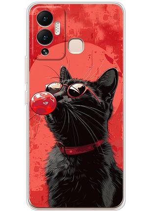 Чехол силиконовый с картинкой на infinix hot 12 play (стильный котик)