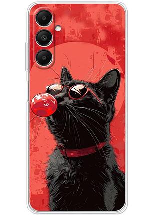 Чехол силиконовый с картинкой на samsung galaxy a05s (a057) (стильный котик)