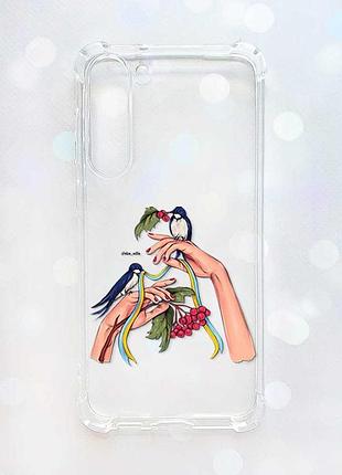 Чехол с утолщёнными углами на samsung galaxy s23 plus :: ласточки (принт 15)
