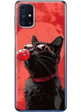 Чехол силиконовый с картинкой на samsung galaxy m31s (m317) (стильный котик)