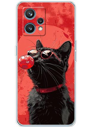 Чохол силіконовий з картинкою на realme 9 pro plus (стильний котик)