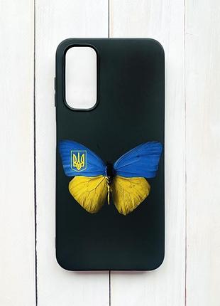 Матовий чохол на samsung galaxy a14 5g чорний :: метелик україна (принт 255)