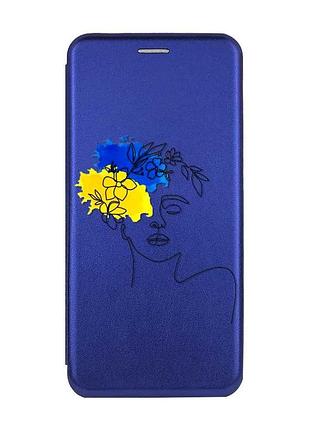 Чехол-книжка с рисунком для samsung galaxy a24 (a245) синий :: украинка арт (принт 3)