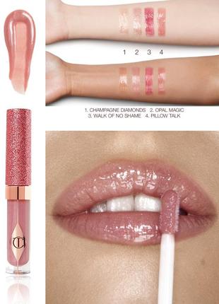 Питательный блеск с витамином е для губ charlotte tilbury jewel lips gloss pillow talk 1.4 г2 фото