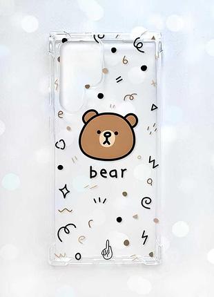 Чохол з потовщеними кутами на samsung galaxy s22 ultra :: ведмедик (принт 76)