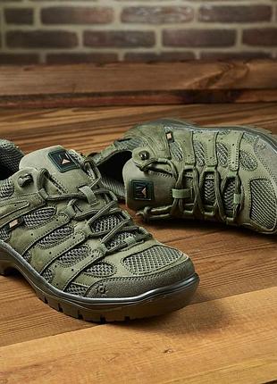 Тактические кроссовки с сеткой хаки pav мужские всу 45-46-47 размера,военные, олива, летние,кожаные,кожа+сетка 44