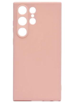 Чехол fiji style для samsung galaxy s23 ultra (s918) силикон бампер с защитой блока камер светло-розовый