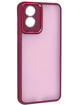 Чохол fiji lens для motorola e13 бампер матовий з захистом блока камер wine red