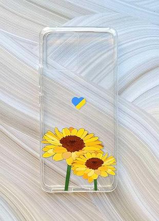 Прозрачный чехол на motorola moto g72 :: желтые цветы (принт 364)