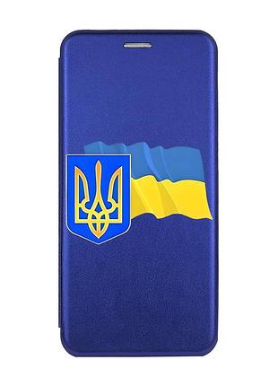 Чехол-книжка с рисунком для samsung galaxy a54 5g (a546) синий :: тризуб и флаг украины (принт 384)