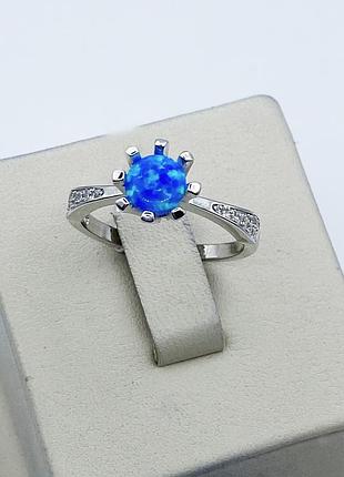 Каблучка срібна з синім опалом 17 2,78 г