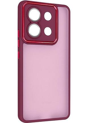Чохол fiji lens для poco x6 5g бампер матовий з захистом блока камер wine red