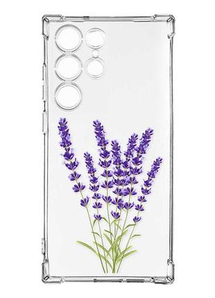 Чохол з потовщеними кутами на samsung galaxy s24 ultra :: лаванда (принт 28)