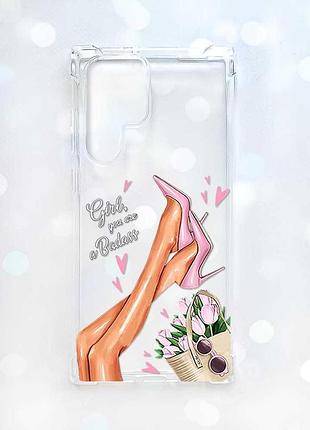 Чехол с утолщёнными углами на samsung galaxy s22 ultra :: ножки (принт 62)