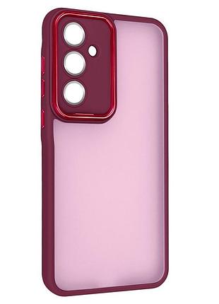 Чехол fiji lens для samsung galaxy s24 (s921) бампер матовый с защитой блока камер wine red