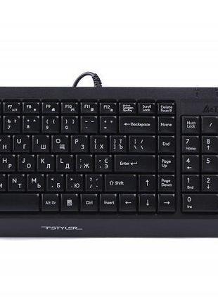 Комплект клавиатура+мышка a4tech f1512 (black) fstyler, проводной, usb, черный цвет