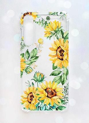 Чехол с утолщёнными углами на samsung galaxy s23 plus :: подсолнухи (принт 288)