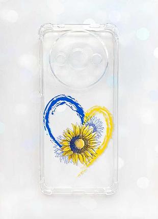 Чехол с утолщёнными углами на xiaomi redmi a3 :: сердце с подсолнухом. украина (принт 260)