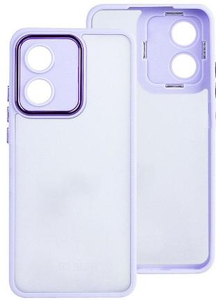 Чехол fiji lens для motorola e13 бампер матовый с защитой блока камер violet