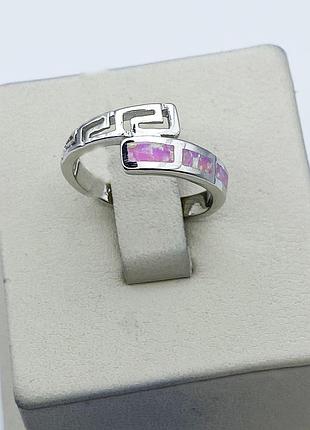 Кольцо серебряное с розовым опалом 17 2,8 г