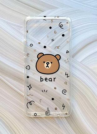 Прозрачный чехол на motorola moto g72 :: мишка (принт 76)