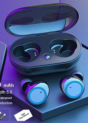 Бездротові bluetooth навушники tws y50 чорно-синій
