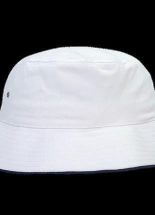 Панама шляпа headwear brushed sports twill bucket hat белая с темно-синим
