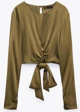 Сатиновий топ блуза з zara святкова