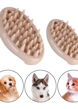 Силіконова щітка для короткої вовни doggy man honey smile smile розмир 10х6,5 см.