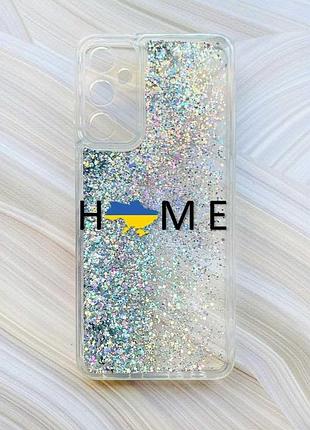 Чехол с плавающими блестками на samsung a15 (a155) / m15 серебристый :: дом украина (принт 72)