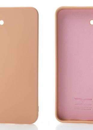 Матовый силиконовый чехол с микрофиброй на samsung a35 бежевый пудровый