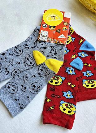Носки детские набор 2 шт lupilu 23-26 emoji разноцветные