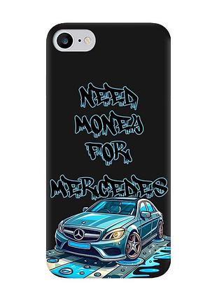 Матовий чорний чохол на iphone 7 / 8 :: хочу мерседес (принт 387)
