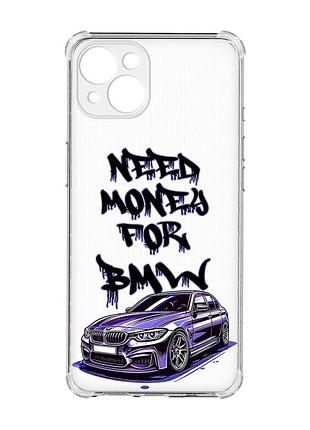 Чохол із потовщеними кутами на iphone 15 plus :: хочу бмв (принт 386)