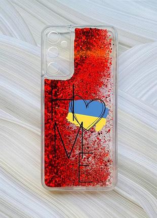 Чохол з плаваючими блискітками на samsung a15 (a155) / m15 червоний :: дім україна (принт 353)