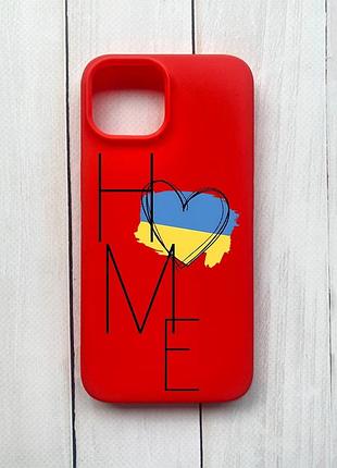 Матовый чехол на iphone 15 красный :: дом украина (принт 353)