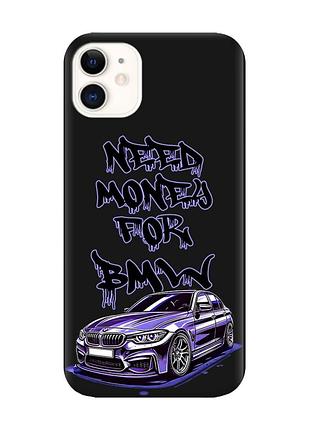 Матовий чорний чохол на apple iphone 11 (6.1) :: хочу бмв (принт 386)