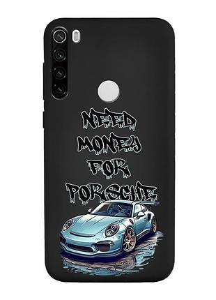 Матовый черный чехол на xiaomi redmi note 8t :: хочу порше (принт 385)