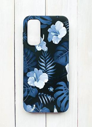 Матовий чохол на samsung galaxy a14 5g чорний :: тропіки (принт 373)