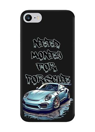 Матовый черный чехол на iphone 7 / 8 :: хочу порше (принт 385)