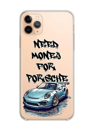 Прозорий чохол на iphone 11 pro max (6,5) :: хочу порше (принт 385)